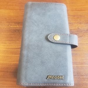 MEGSHI gray leather wallet
